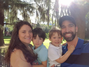 Michael Thorsby, Burn New Bern Director, with his wife Sarah and their sons Gavin and Gabriel